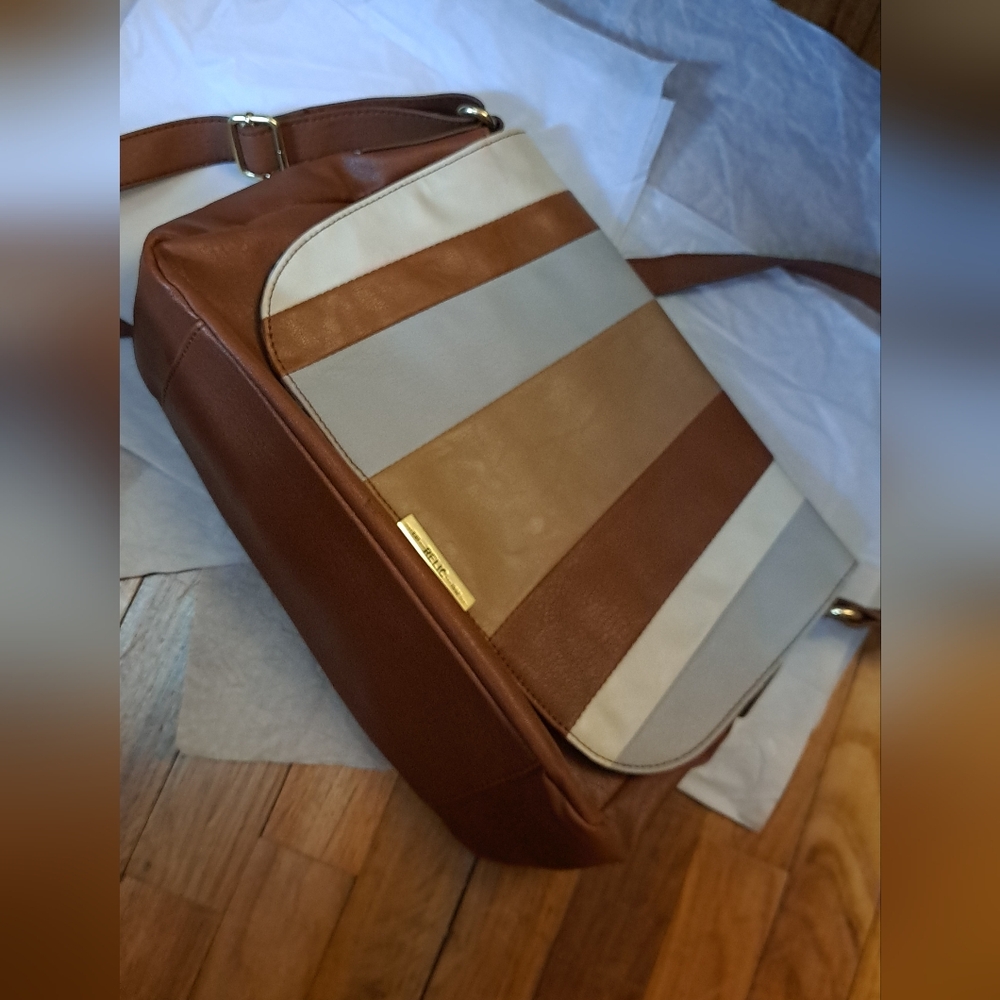 Relic Colorblock Shoulder Bag. Retro Look. Adjustable Strap. - Picture 2 of 13
